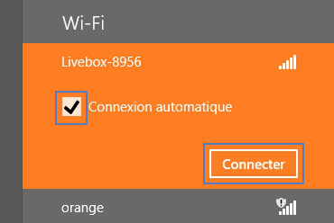 Windows 8 : se connecter en wifi à la Livebox